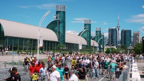 Toronto, Canada - June 20, 2026: Germany and Ivory Coast Football Fans Queue Video stock 343185657