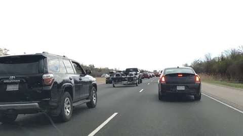 Toronto. Canada, May 23 2026 POV extreme highway traffic Stock Footage 335322559