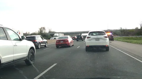 Toronto. Canada, May 23 2026 POV extreme highway traffic Stock Footage 335323012