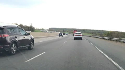 Toronto. Canada, May 23 2026 POV extreme highway traffic Stock Footage 335324359