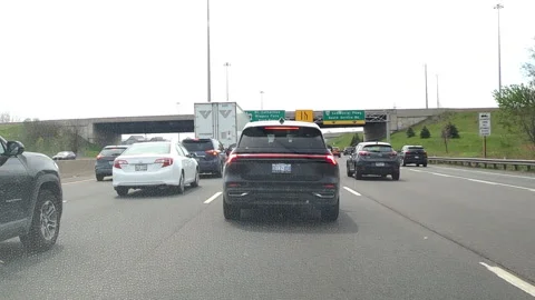Toronto. Canada, May 23 2026 POV extreme highway traffic Stock Footage 335330422