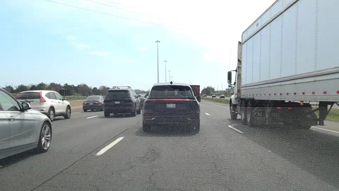 Toronto. Canada, May 23 2026 POV extreme highway traffic Stock Footage 335330651