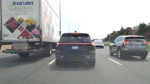 Toronto. Canada, May 23 2026 POV extreme highway traffic Stock Footage 335330839
