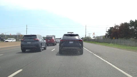 Toronto. Canada, May 23 2026 POV extreme highway traffic Stock Footage 335331351