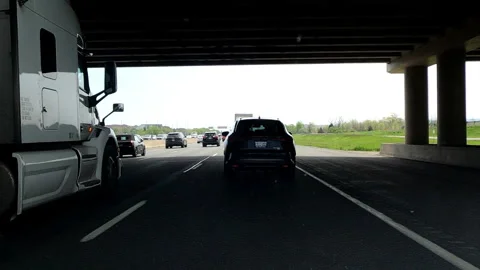 Toronto. Canada, May 23 2026 POV extreme highway traffic Stock Footage 335331585