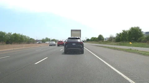 Toronto. Canada, May 23 2026 POV extreme highway traffic Stock Footage 335331639