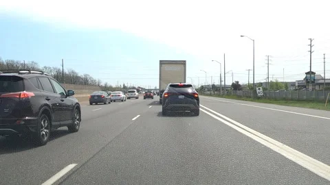 Toronto. Canada, May 23 2026 POV extreme highway traffic Stock Footage 335331792