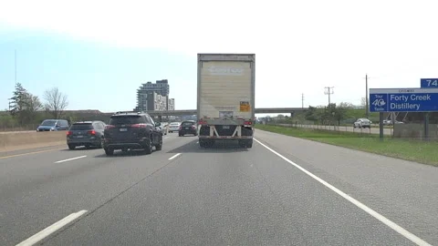 Toronto. Canada, May 23 2026 POV extreme highway traffic Stock Footage 335332008