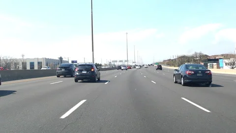 Toronto. Canada, May 23 2026 POV extreme highway traffic Stock Footage 335332756