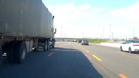 Toronto. Canada, May 23 2026 POV extreme highway traffic Stock Footage 335333114