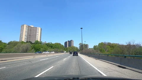 Toronto. Canada, May 23 2026 POV extreme highway traffic Stock Footage 335334033