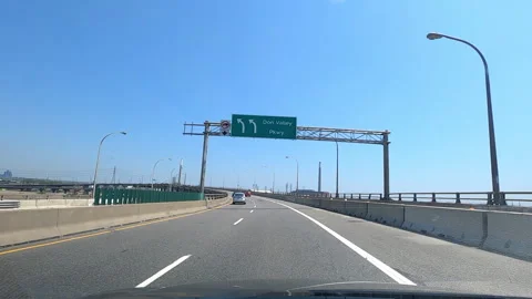 Toronto. Canada, May 23 2026 POV extreme highway traffic Stock Footage 335335054