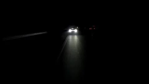 Toronto, Canada, May 31 2026 POV rear view highway driving on a dark night Stock Footage 336966883