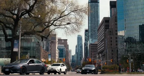 Toronto, Canada - May 6, 2023: vivid street scene in heart of Toronto captures Stock Footage 274692467