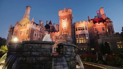 Toronto, Canada, October, 2017: The famous Casa Loma Castle, one of Toronto's Stock Footage 81611840