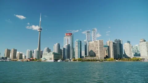 Toronto, Canada, October 2017: A panorama of the city of Toronto on a clear day. Stock Footage 83336241