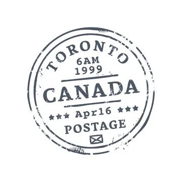 Toronto Canada postage and postal rubber stamp Stock Illustration