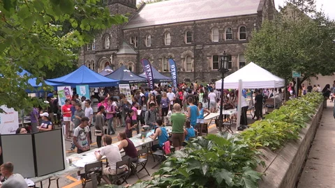 Toronto, Canada Sept 6 2025 Crowd of college, university students on campus Stock Footage 341691909