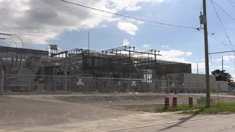Toronto, Canada Sept 8 2026 Large-Scale AI Data Center Building Site Stock Footage 344886863