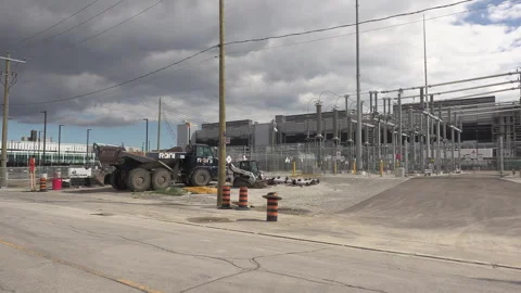 Toronto, Canada Sept 8 2026 Large-Scale AI Data Center construction Site Stock Footage 345152754