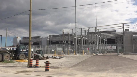 Toronto, Canada Sept 8 2026 Large-Scale AI Data Center construction Site Stock Footage 345152987
