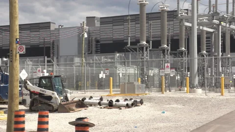 Toronto, Canada Sept 8 2026 Large-Scale AI Data Center construction Site Stock Footage 345153013