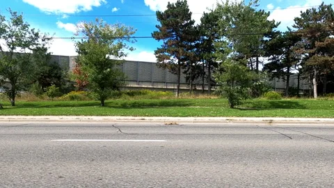 Toronto, Canada Sept 8 2026 POV side view driving plate city urban area Stock Footage 345688712