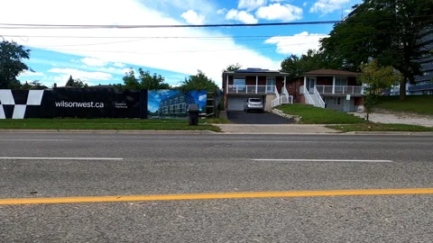 Toronto, Canada Sept 8 2026 POV side view driving plate city urban area Stock Footage 345688953