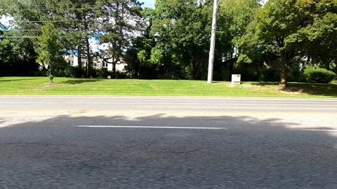 Toronto, Canada Sept 8 2026 POV side view driving plate city urban area Stock Footage 345689230