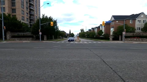 Toronto, Canada Sept 8 2026 POV side view driving plate city urban area Stock Footage 345689663