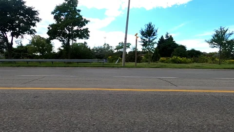 Toronto, Canada Sept 8 2026 POV side view driving plate city urban area Stock Footage 345689816