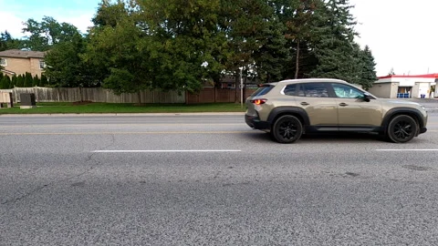 Toronto, Canada Sept 8 2026 POV side view driving plate city urban area Stock Footage 345690281