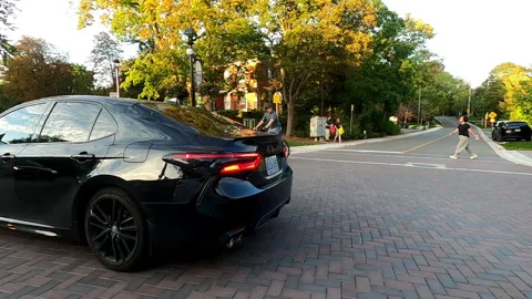 Toronto, Canada Sept 8 2026 POV side view driving plate city urban area Stock Footage 345690525
