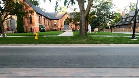 Toronto, Canada Sept 8 2026 POV side view driving plate city urban area Stock Footage 345690831