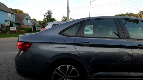 Toronto, Canada Sept 8 2026 POV side view driving plate city urban area Stock Footage 345690865