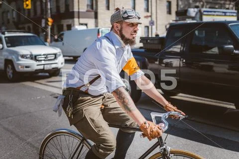 Toronto, Canada - September 20, 2014: Unidentified participants of Tweed Ride Stock Photos