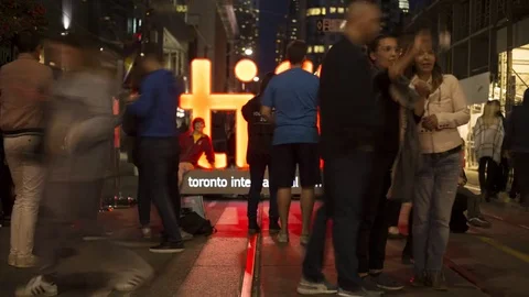 Toronto, ON, Canada - September 9, 2017 - timelapse video of festival visitor Stock Footage 81319581