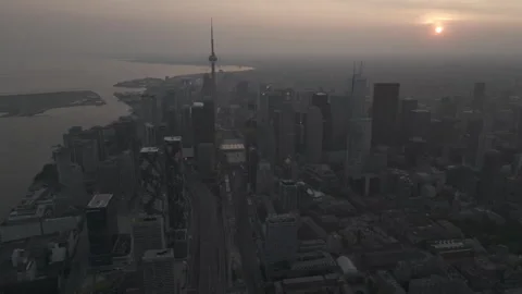 Toronto Canada Skyline at Dusk Stock Footage 281948859