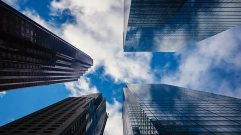 Toronto, Canada, Time Lapse View of Office Buildings in the Financial District Vídeos de archivo 104624878