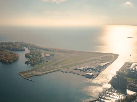 Toronto, Canada, Timelapse  - Billy Bishop Toronto City Airport Stock Footage 70524035