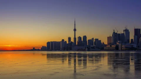 Toronto, Canada - Timelapse  - Skyline during the Sunset Stock Footage 147239865