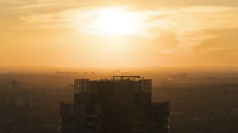 Toronto, Canada, Timelapse  - A skyscraper during the sunset Stock Footage 160613767