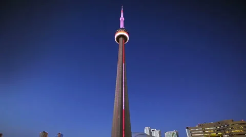 Toronto Canadian National Tower Stock Footage
