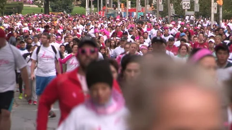 Toronto CIBC run for the cure marathon running event Stock Footage 55506942