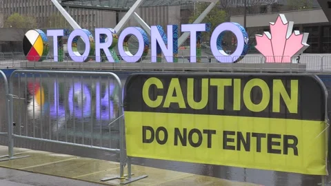 Toronto city hall closed empty during COVID 19 pandemic lockdown Stock-Footage 152520970