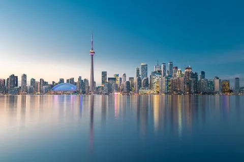 Toronto city skyline at night, Ontario, Canada Stock Photos