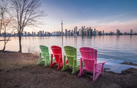 Toronto city skyline at night, Ontario, Canada Stock Photos