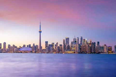 Toronto city Skyline at sunset Canada Stock Photos