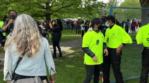Toronto Clears Out Large Encampment of Homeless People, Canada Stock Footage 156057257