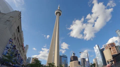 Toronto CN Tower Rogers Centre Skyline Time Lapse Stock Footage 197346903